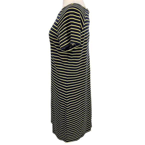 Sail To Sable Stripe T-Shirt Dress Dark Blue Neon Accents Nautical Preppy Medium - Picture 3 of 5